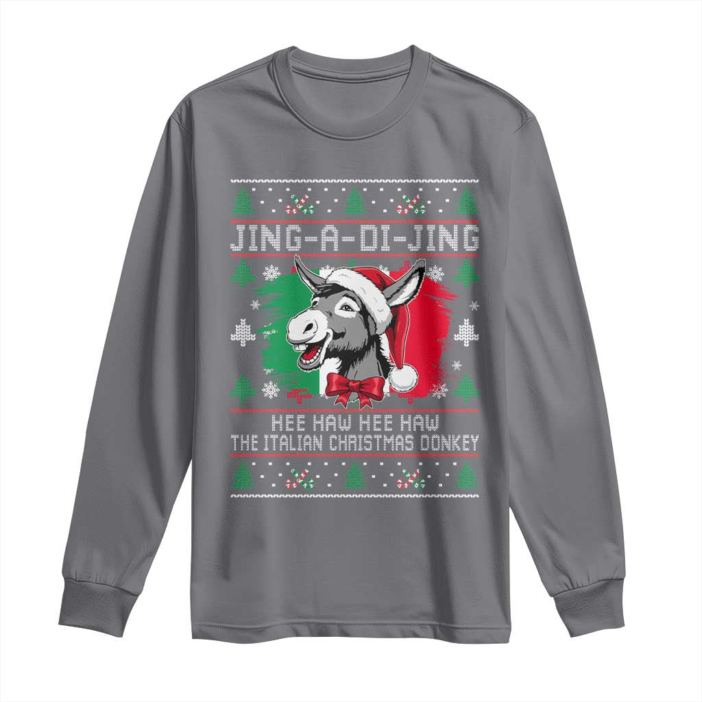 Italian Christmas Donkey Long Sleeve Shirt Jing a Di Jing Dominick the Ugly Christmas - Wonder Print Shop