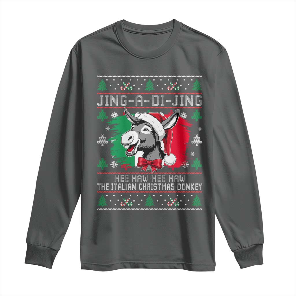 Italian Christmas Donkey Long Sleeve Shirt Jing a Di Jing Dominick the Ugly Christmas - Wonder Print Shop