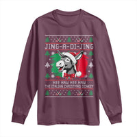 Italian Christmas Donkey Long Sleeve Shirt Jing a Di Jing Dominick the Ugly Christmas - Wonder Print Shop