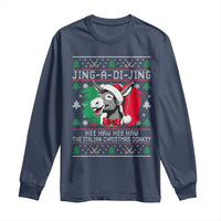 Italian Christmas Donkey Long Sleeve Shirt Jing a Di Jing Dominick the Ugly Christmas - Wonder Print Shop