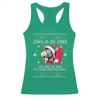 Italian Christmas Donkey Racerback Tank Top Jing a Di Jing Dominick the Ugly Christmas - Wonder Print Shop