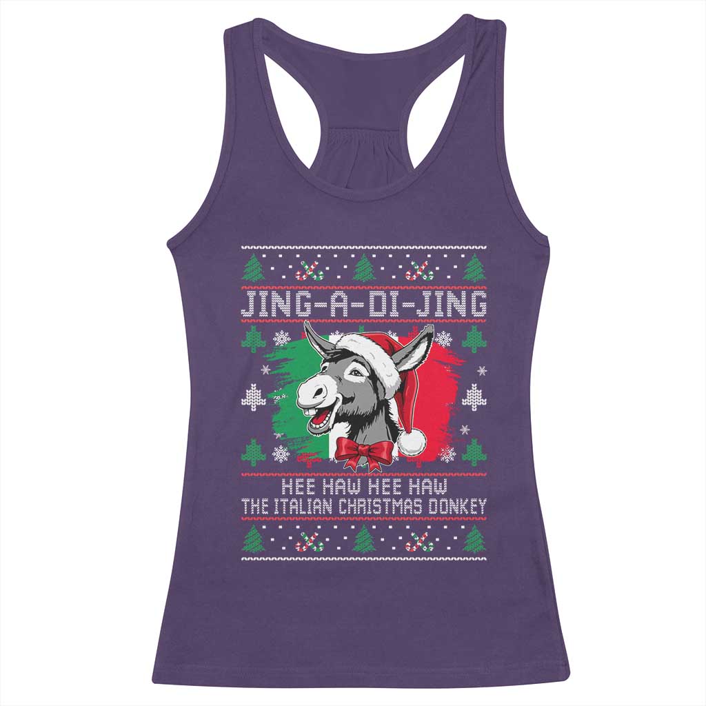 Italian Christmas Donkey Racerback Tank Top Jing a Di Jing Dominick the Ugly Christmas - Wonder Print Shop