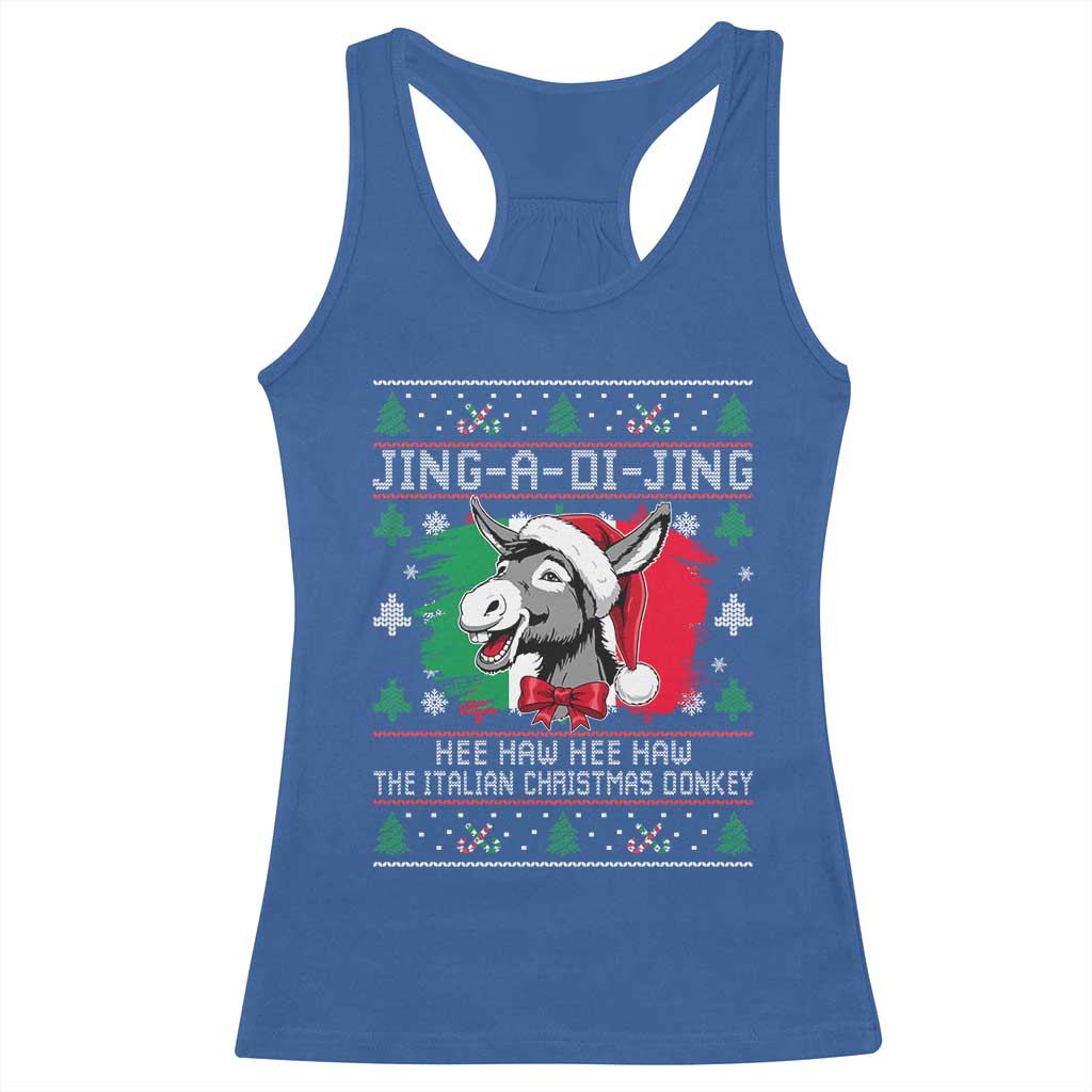 Italian Christmas Donkey Racerback Tank Top Jing a Di Jing Dominick the Ugly Christmas - Wonder Print Shop