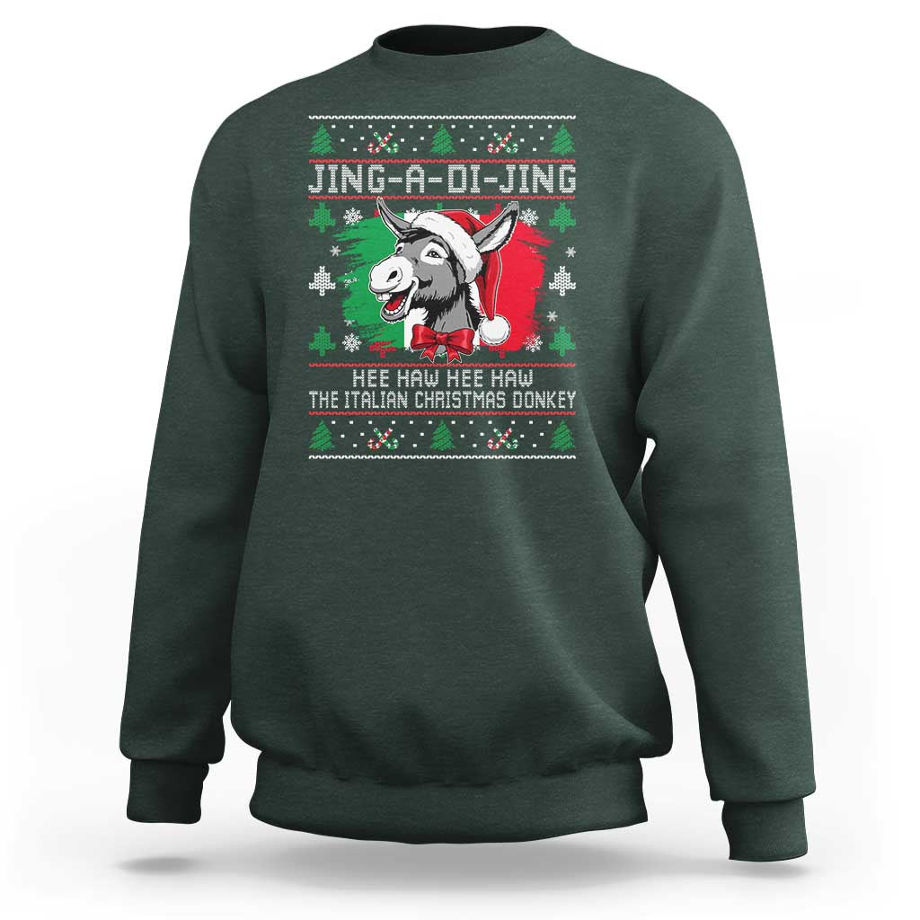 Italian Christmas Donkey Sweatshirt Jing a Di Jing Dominick the Ugly Christmas - Wonder Print Shop