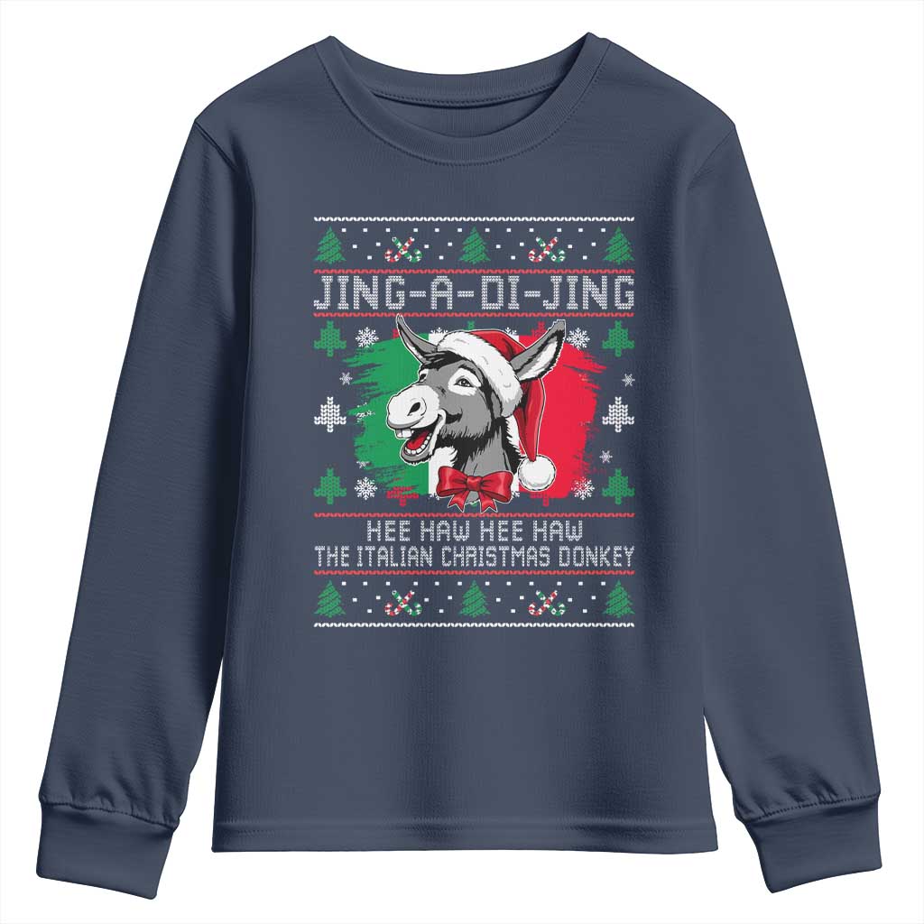 Italian Christmas Donkey Youth Sweatshirt Jing a Di Jing Dominick the Ugly Christmas - Wonder Print Shop