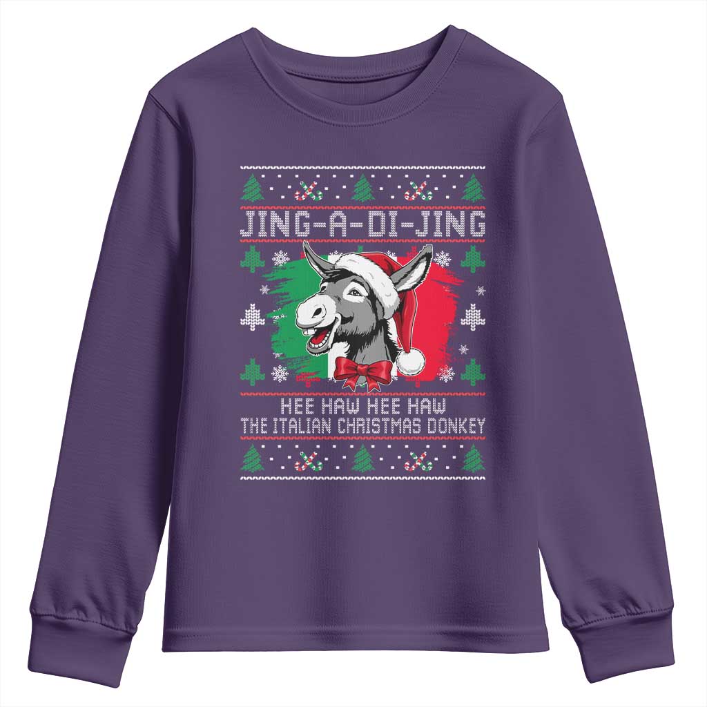 Italian Christmas Donkey Youth Sweatshirt Jing a Di Jing Dominick the Ugly Christmas - Wonder Print Shop