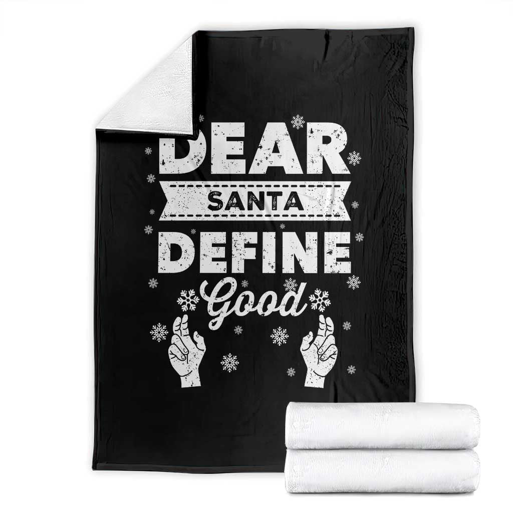 Dear Santa Christmas Throw Blanket Naughty Nice Funny Funny Family Xmas Pajamas - Wonder Print Shop