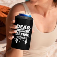 Dear Santa Christmas 4 in 1 Can Cooler Tumbler Naughty Nice Funny Funny Family Xmas Pajamas - Wonder Print Shop