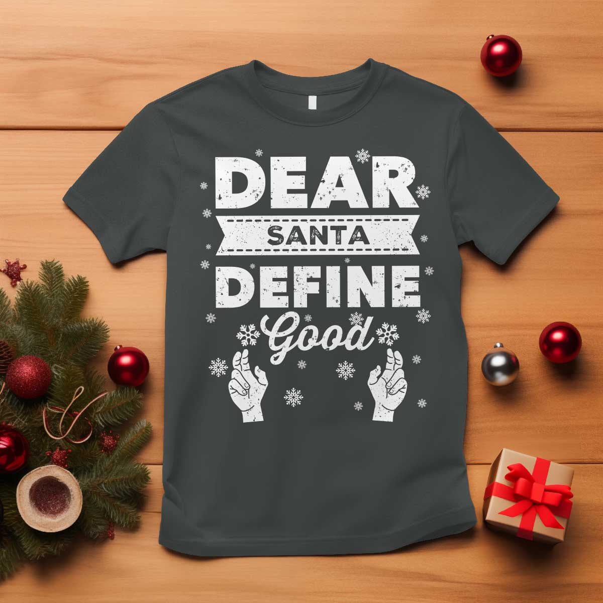 Dear Santa Christmas T Shirt Naughty Nice Funny Funny Family Xmas Pajamas - Wonder Print Shop