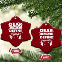 Dear Santa Christmas Ceramic Ornament Naughty Nice Funny Funny Family Xmas Pajamas - Wonder Print Shop