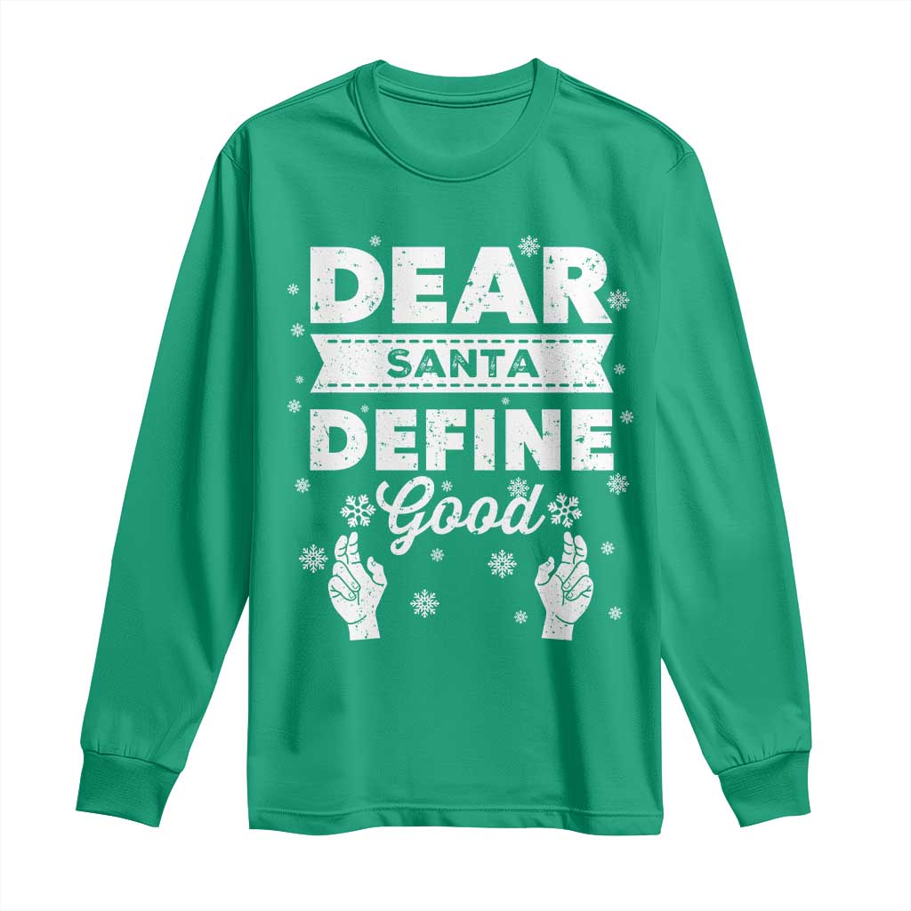 Dear Santa Christmas Long Sleeve Shirt Naughty Nice Funny Funny Family Xmas Pajamas - Wonder Print Shop