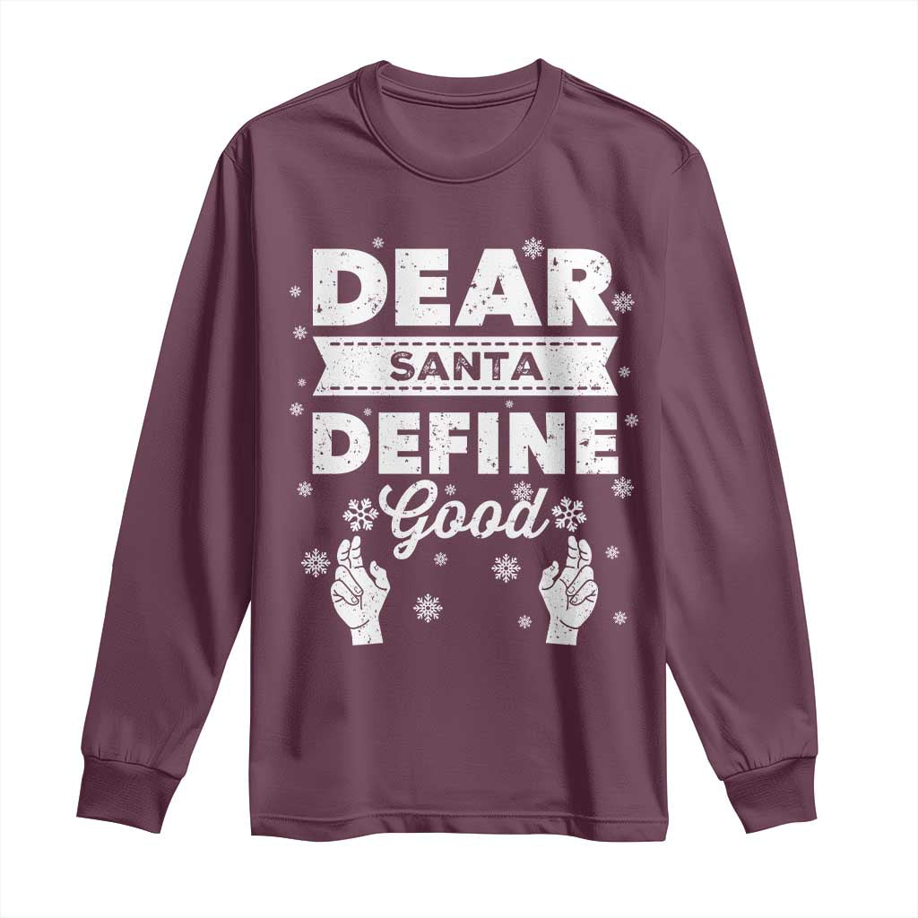 Dear Santa Christmas Long Sleeve Shirt Naughty Nice Funny Funny Family Xmas Pajamas - Wonder Print Shop