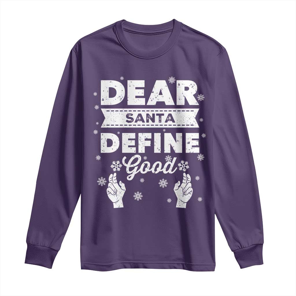 Dear Santa Christmas Long Sleeve Shirt Naughty Nice Funny Funny Family Xmas Pajamas - Wonder Print Shop