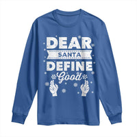 Dear Santa Christmas Long Sleeve Shirt Naughty Nice Funny Funny Family Xmas Pajamas - Wonder Print Shop