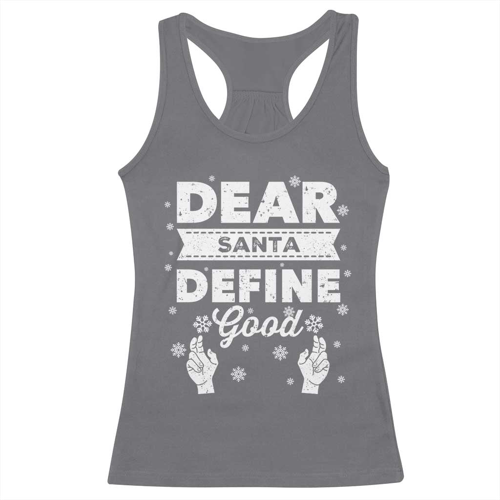 Dear Santa Christmas Racerback Tank Top Naughty Nice Funny Funny Family Xmas Pajamas - Wonder Print Shop