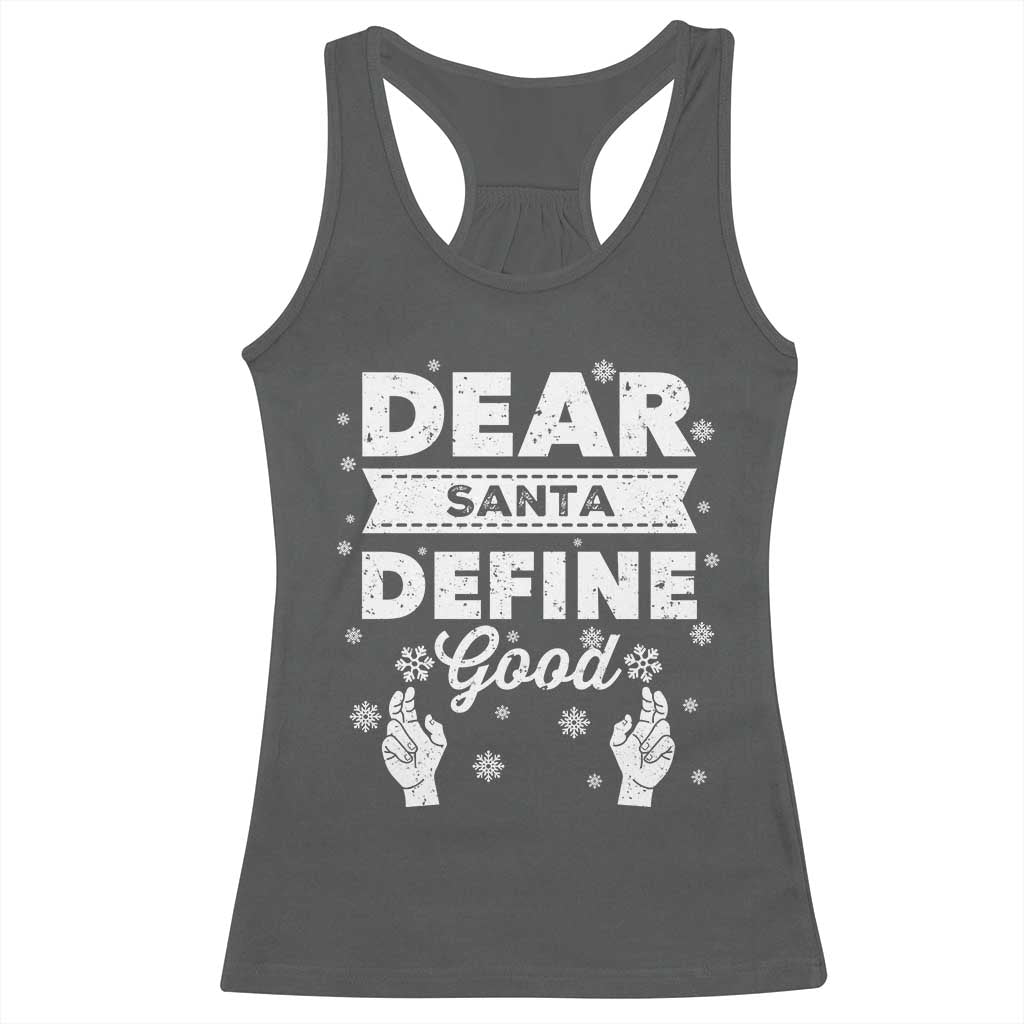 Dear Santa Christmas Racerback Tank Top Naughty Nice Funny Funny Family Xmas Pajamas - Wonder Print Shop