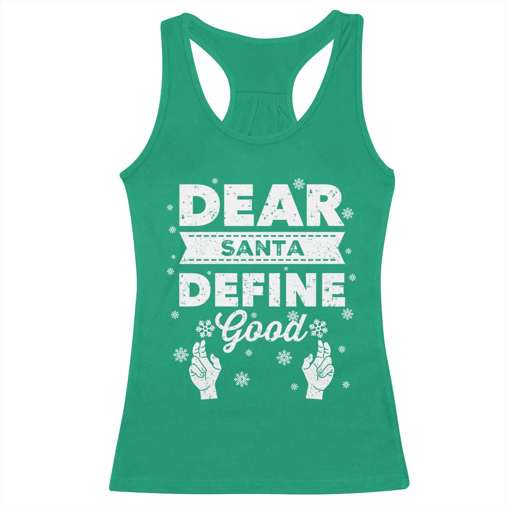 Dear Santa Christmas Racerback Tank Top Naughty Nice Funny Funny Family Xmas Pajamas - Wonder Print Shop