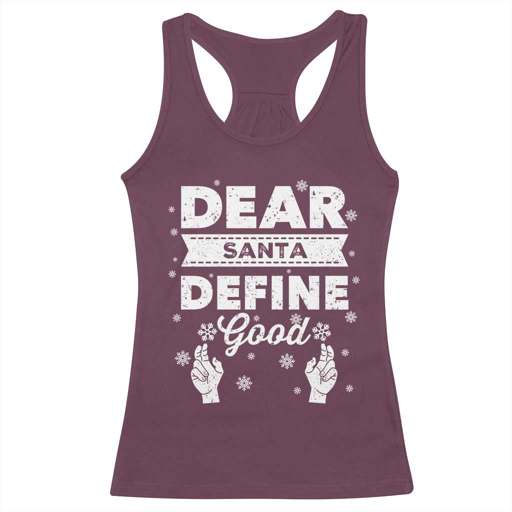 Dear Santa Christmas Racerback Tank Top Naughty Nice Funny Funny Family Xmas Pajamas - Wonder Print Shop