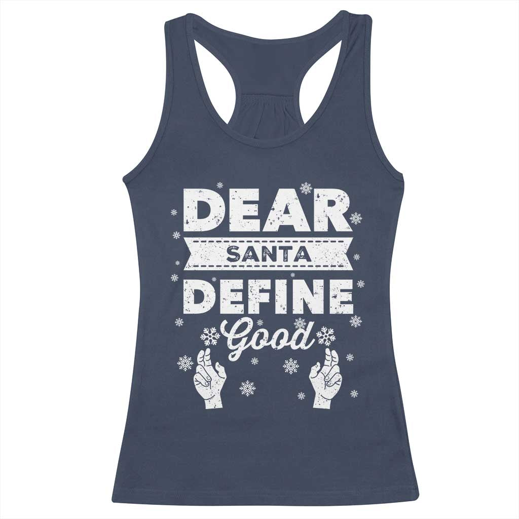 Dear Santa Christmas Racerback Tank Top Naughty Nice Funny Funny Family Xmas Pajamas - Wonder Print Shop