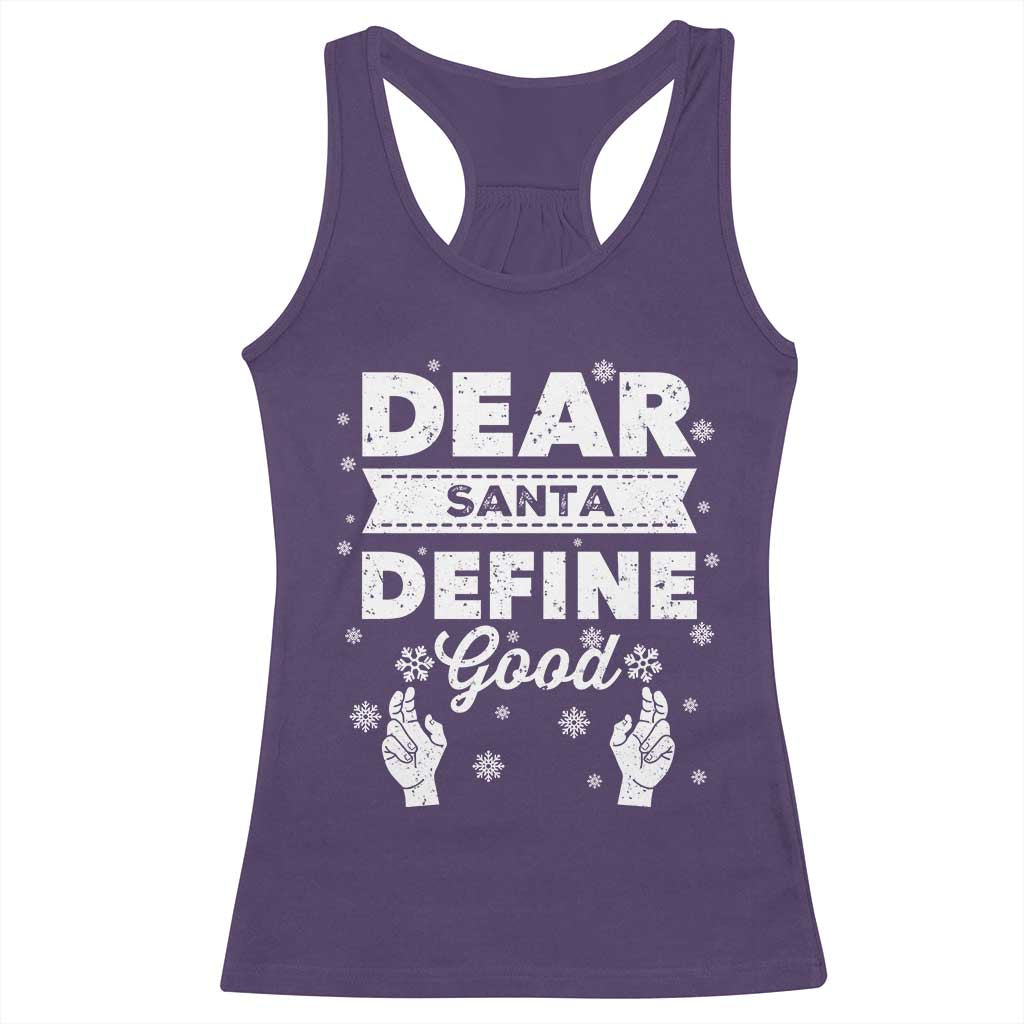 Dear Santa Christmas Racerback Tank Top Naughty Nice Funny Funny Family Xmas Pajamas - Wonder Print Shop