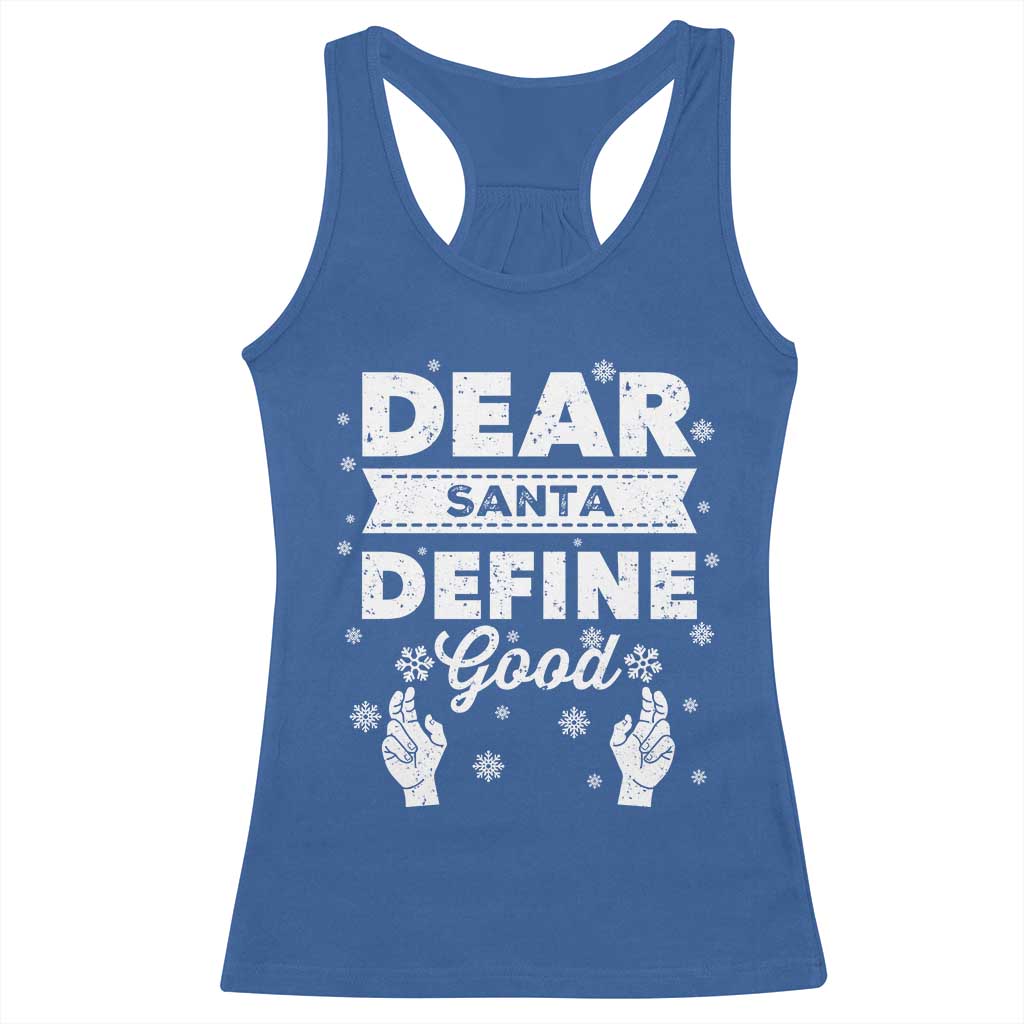 Dear Santa Christmas Racerback Tank Top Naughty Nice Funny Funny Family Xmas Pajamas - Wonder Print Shop