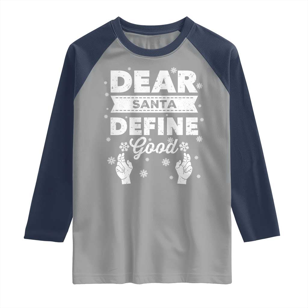 Dear Santa Christmas Raglan Shirt Naughty Nice Funny Funny Family Xmas Pajamas - Wonder Print Shop