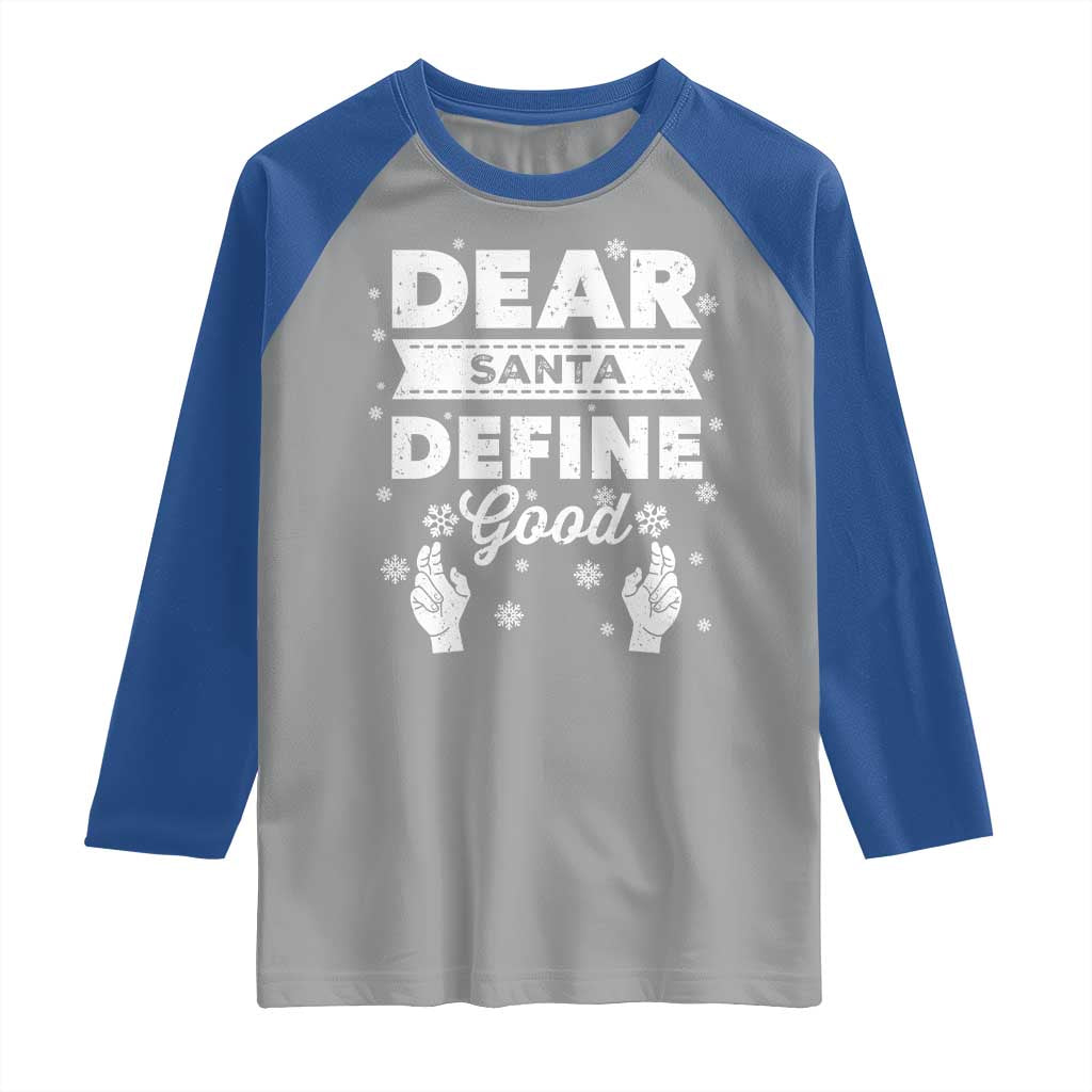 Dear Santa Christmas Raglan Shirt Naughty Nice Funny Funny Family Xmas Pajamas - Wonder Print Shop