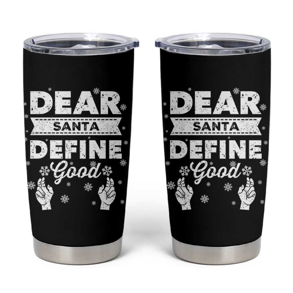 Dear Santa Christmas Tumbler Cup Naughty Nice Funny Funny Family Xmas Pajamas - Wonder Print Shop
