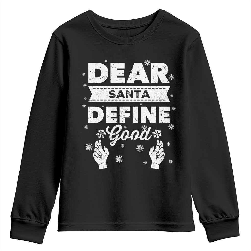 Dear Santa Christmas Youth Sweatshirt Naughty Nice Funny Funny Family Xmas Pajamas - Wonder Print Shop