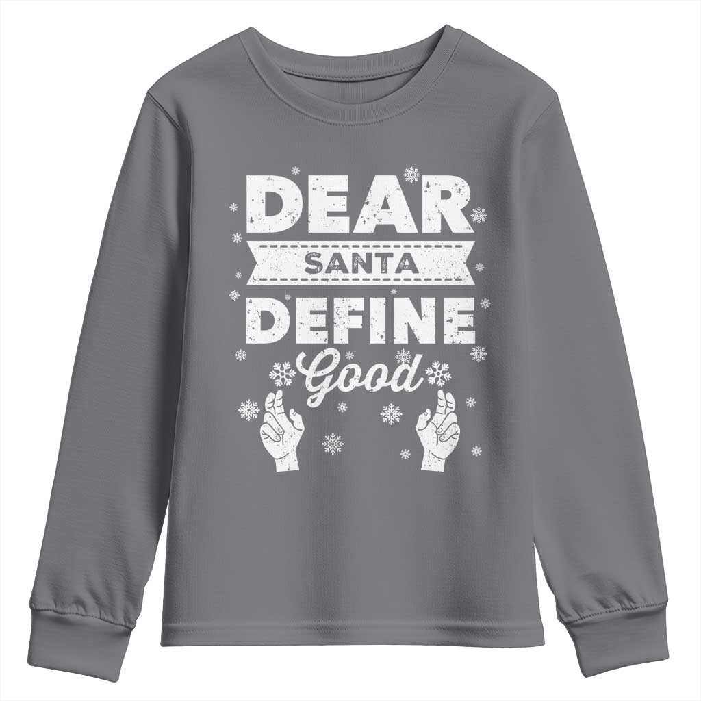 Dear Santa Christmas Youth Sweatshirt Naughty Nice Funny Funny Family Xmas Pajamas - Wonder Print Shop