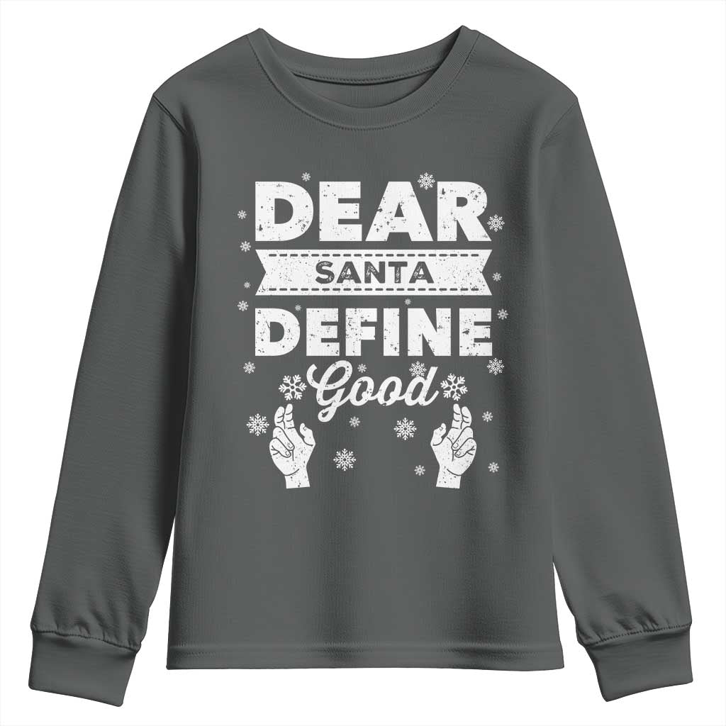 Dear Santa Christmas Youth Sweatshirt Naughty Nice Funny Funny Family Xmas Pajamas - Wonder Print Shop