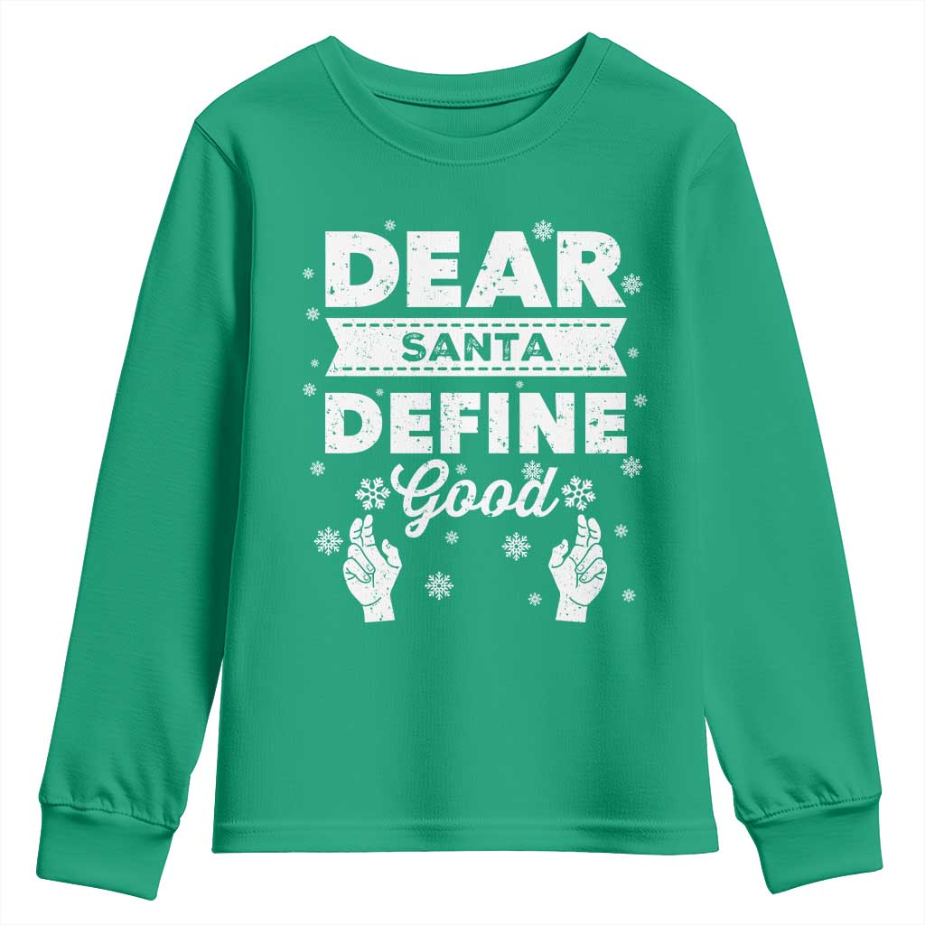 Dear Santa Christmas Youth Sweatshirt Naughty Nice Funny Funny Family Xmas Pajamas - Wonder Print Shop