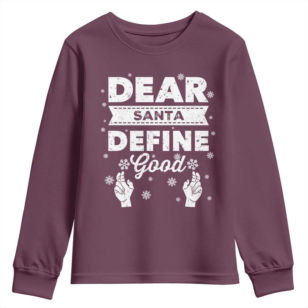 Dear Santa Christmas Youth Sweatshirt Naughty Nice Funny Funny Family Xmas Pajamas - Wonder Print Shop