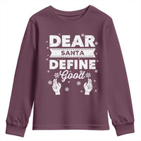 Dear Santa Christmas Youth Sweatshirt Naughty Nice Funny Funny Family Xmas Pajamas - Wonder Print Shop