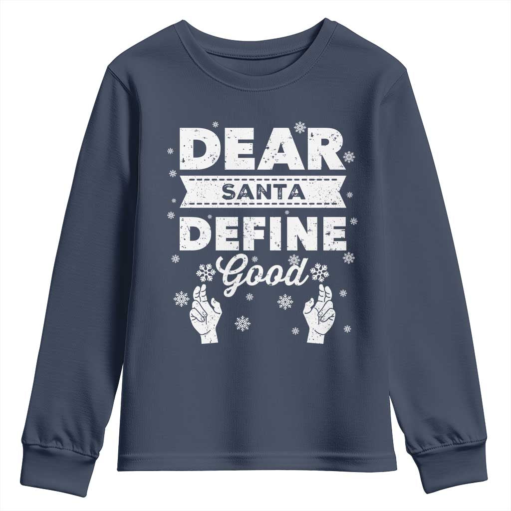 Dear Santa Christmas Youth Sweatshirt Naughty Nice Funny Funny Family Xmas Pajamas - Wonder Print Shop