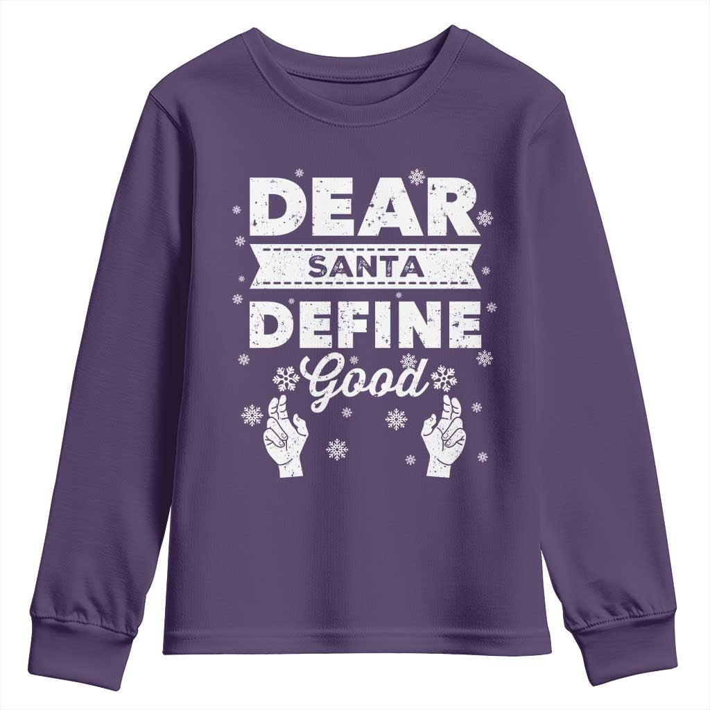 Dear Santa Christmas Youth Sweatshirt Naughty Nice Funny Funny Family Xmas Pajamas - Wonder Print Shop