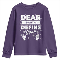 Dear Santa Christmas Youth Sweatshirt Naughty Nice Funny Funny Family Xmas Pajamas - Wonder Print Shop