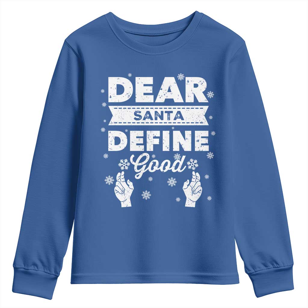 Dear Santa Christmas Youth Sweatshirt Naughty Nice Funny Funny Family Xmas Pajamas - Wonder Print Shop
