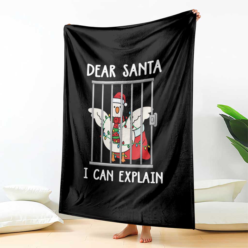 Funny Christmas Goose Throw Blanket Dear Santa I Can Explain Xmas Meme - Wonder Print Shop