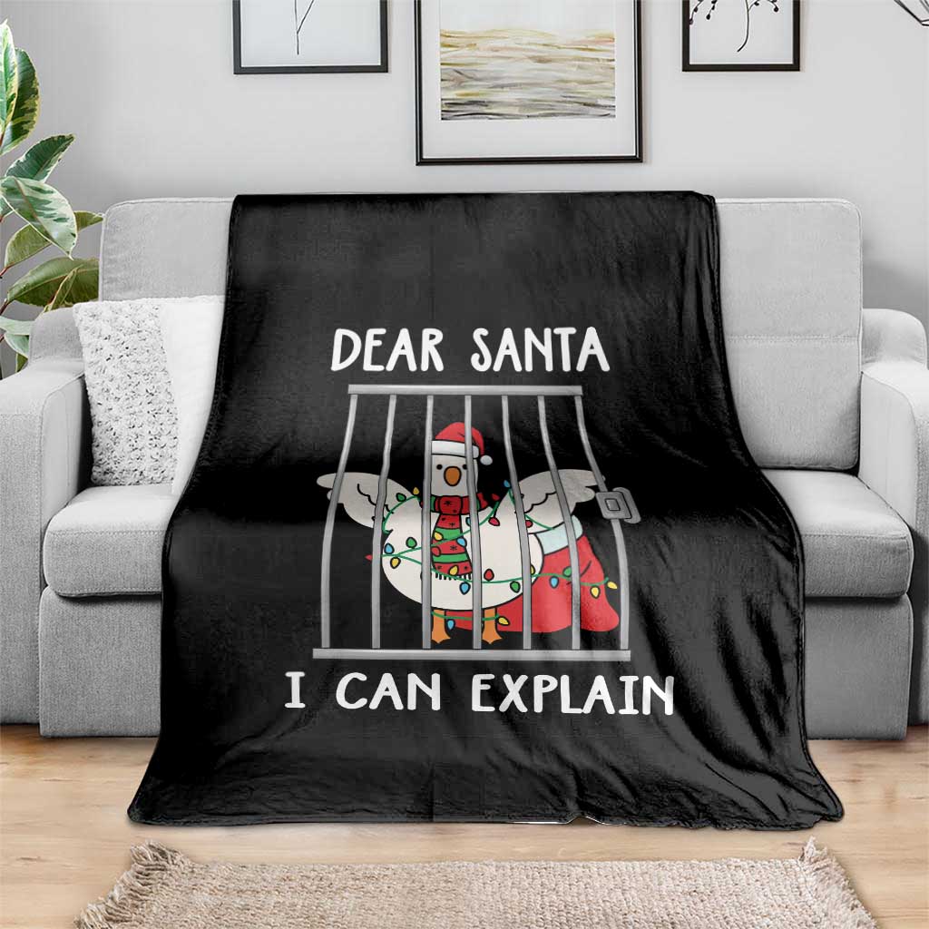 Funny Christmas Goose Throw Blanket Dear Santa I Can Explain Xmas Meme - Wonder Print Shop