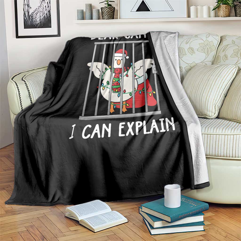 Funny Christmas Goose Throw Blanket Dear Santa I Can Explain Xmas Meme - Wonder Print Shop