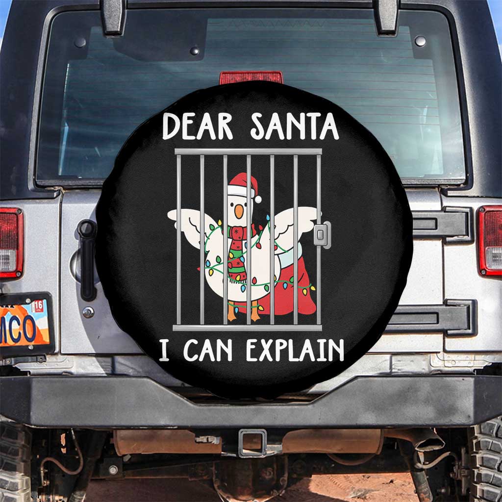 Funny Christmas Goose Spare Tire Cover Dear Santa I Can Explain Xmas Meme - Wonder Print Shop