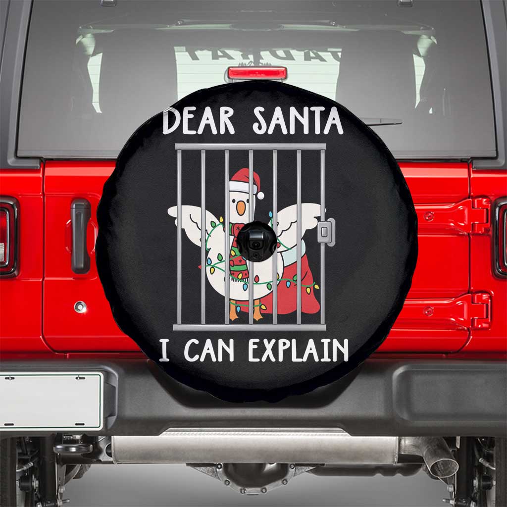 Funny Christmas Goose Spare Tire Cover Dear Santa I Can Explain Xmas Meme - Wonder Print Shop