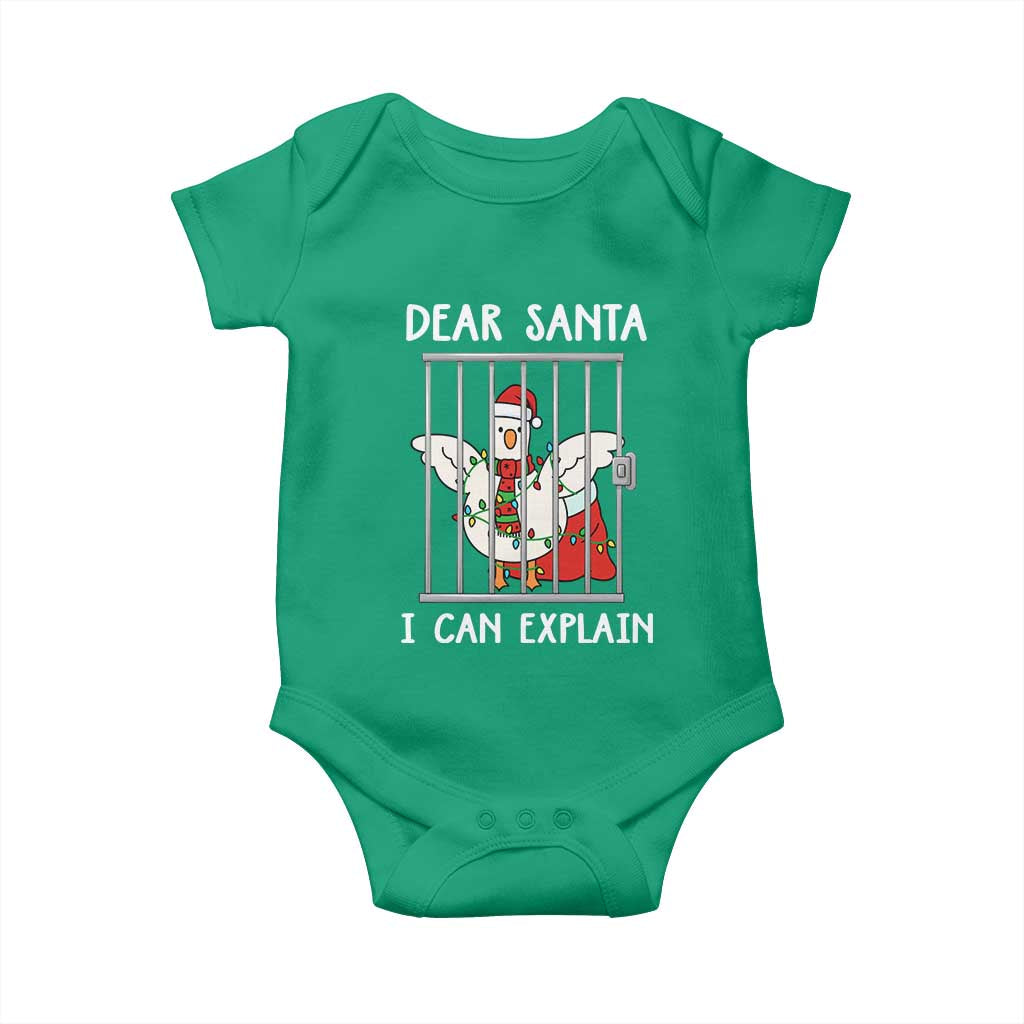 Funny Christmas Goose Baby Onesie Dear Santa I Can Explain Xmas Meme - Wonder Print Shop