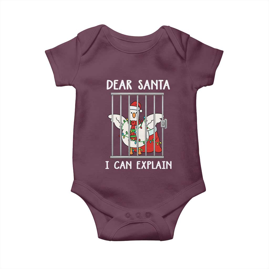 Funny Christmas Goose Baby Onesie Dear Santa I Can Explain Xmas Meme - Wonder Print Shop