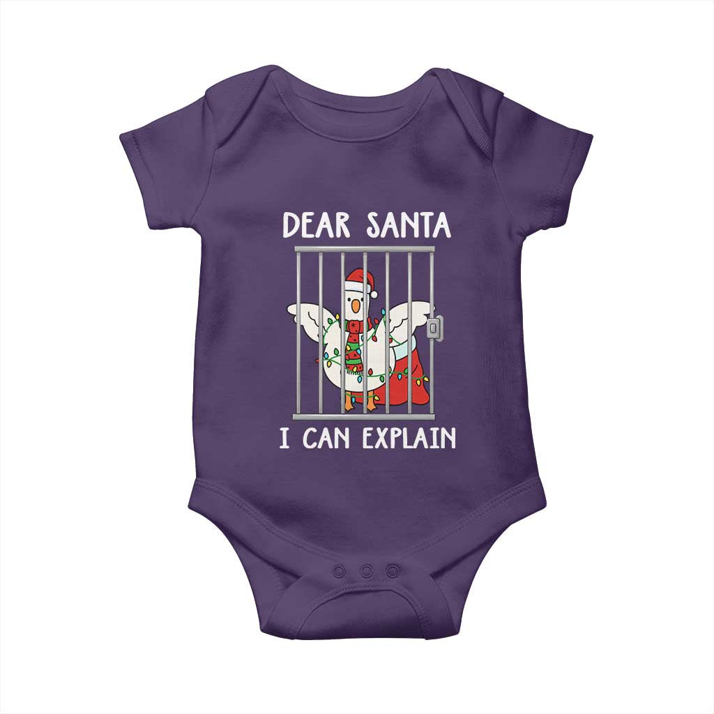 Funny Christmas Goose Baby Onesie Dear Santa I Can Explain Xmas Meme - Wonder Print Shop