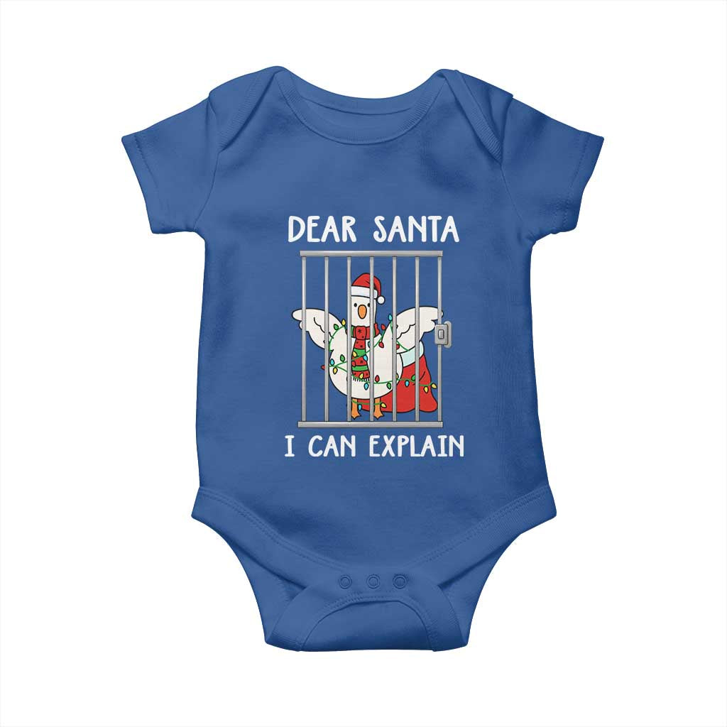 Funny Christmas Goose Baby Onesie Dear Santa I Can Explain Xmas Meme - Wonder Print Shop