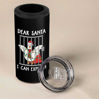 Funny Christmas Goose 4 in 1 Can Cooler Tumbler Dear Santa I Can Explain Xmas Meme - Wonder Print Shop