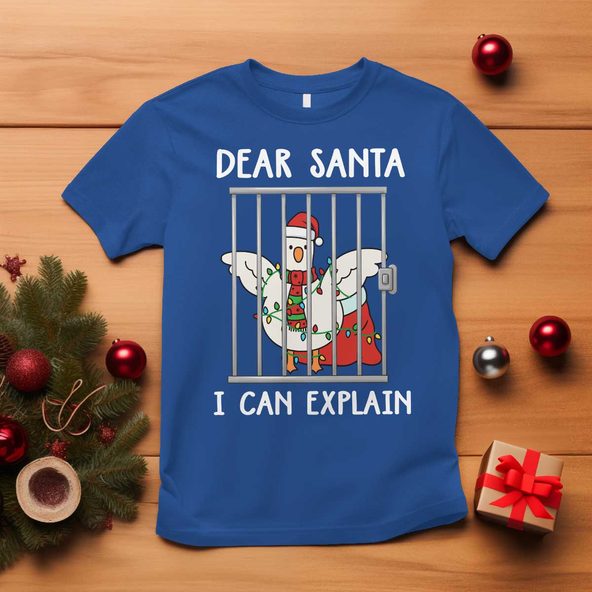 Funny Christmas Goose T Shirt Dear Santa I Can Explain Xmas Meme - Wonder Print Shop