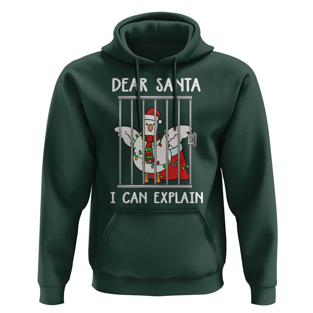 Funny Christmas Goose Hoodie Dear Santa I Can Explain Xmas Meme - Wonder Print Shop